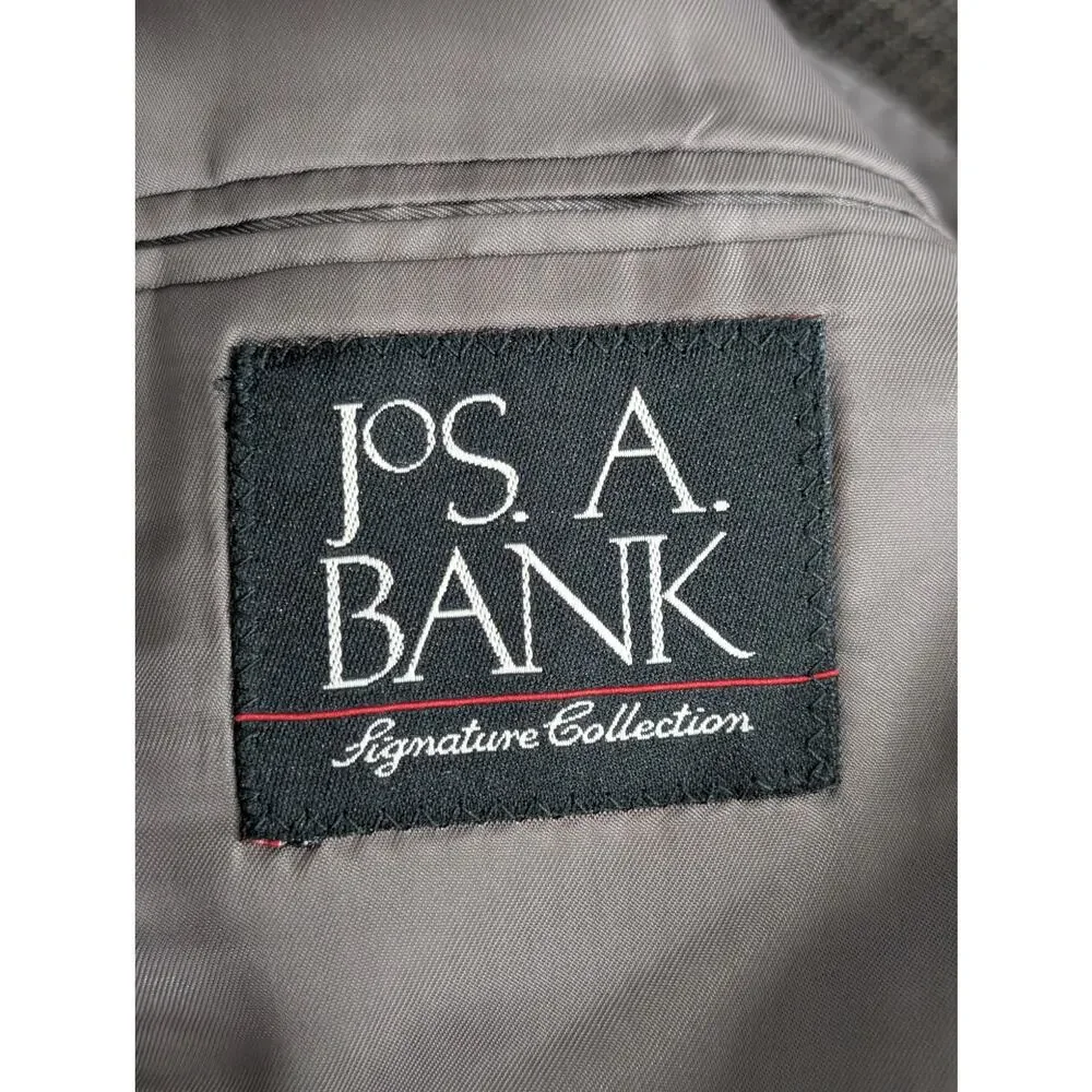 JOSEPH A. BANK! LUXE 100% WOOL, BROWN & BLACK MICROPLAID JACKET, BLAZER! SZ 42R